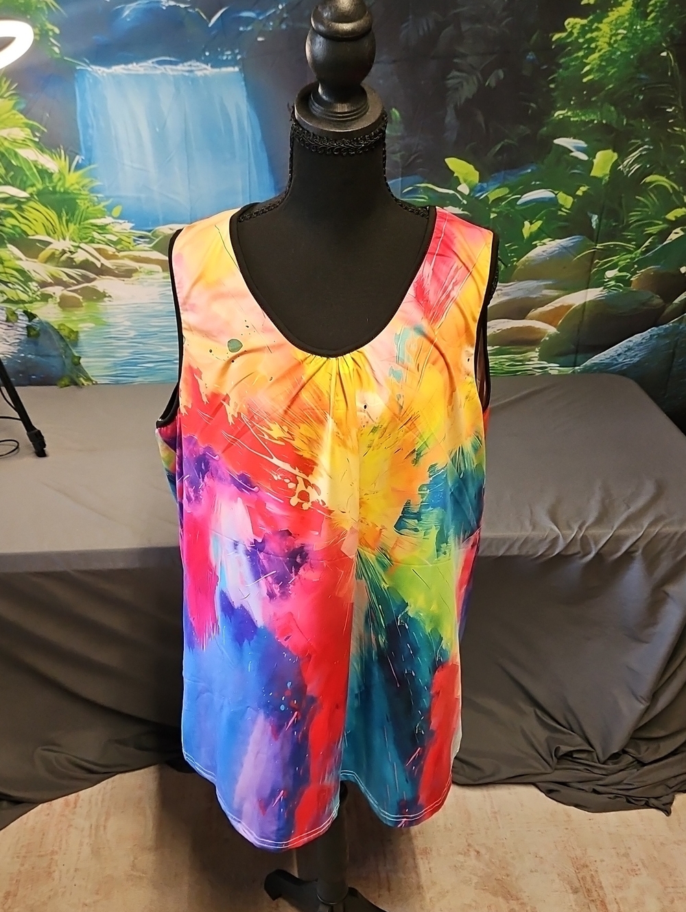 Vibrant Multicolor Scoop Neck Tank Top